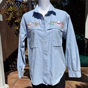 Blue Cotton Bunny Shirt